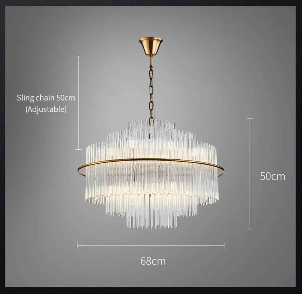Mallery Barti Crystal Chandelier-Round/Rectangle