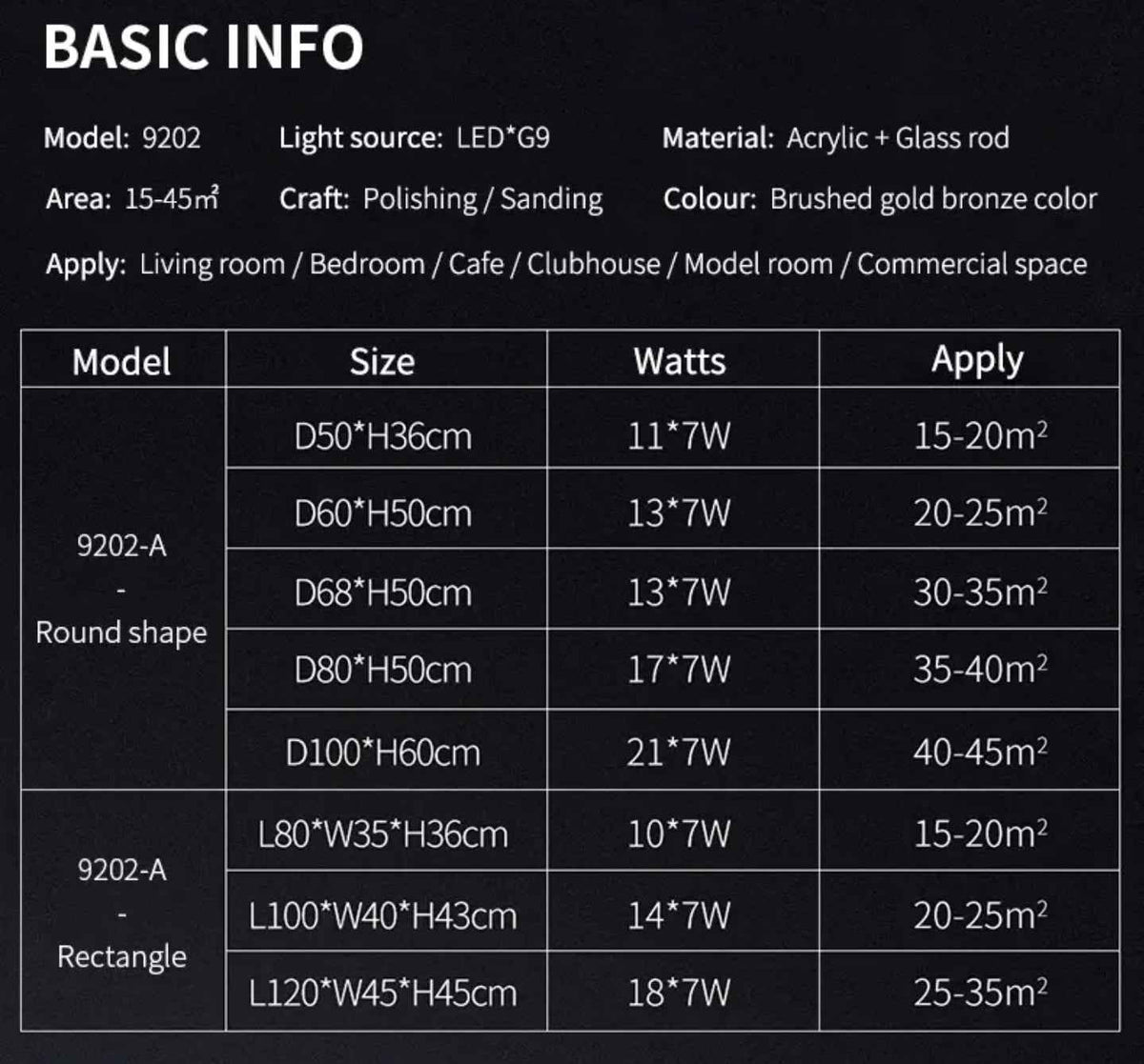 Mallery Barti Crystal Chandelier-Round/Rectangle