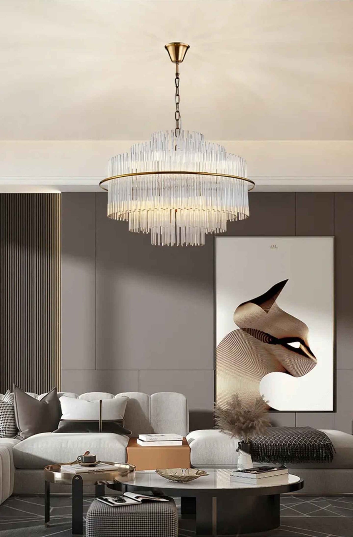Mallery Barti Crystal Chandelier-Round/Rectangle