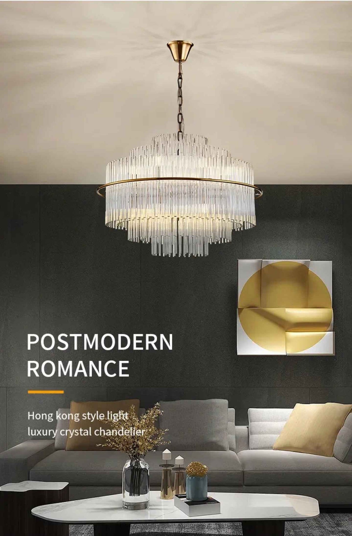 Mallery Barti Crystal Chandelier-Round/Rectangle