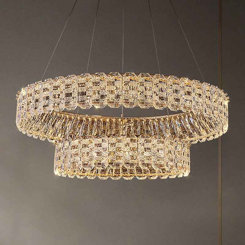 Priscila Arness Gold Ring Chandelier-Round/Rectangle