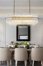 Mallery Barti Crystal Chandelier-Round/Rectangle