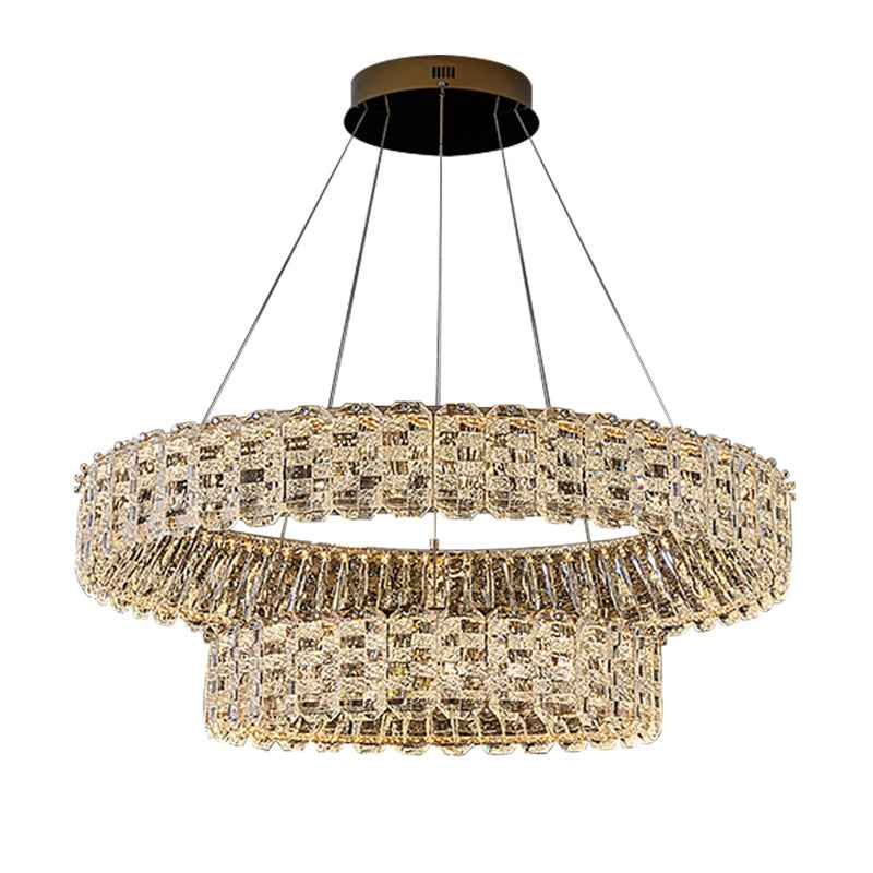 Priscila Arness Gold Ring Chandelier-Round/Rectangle