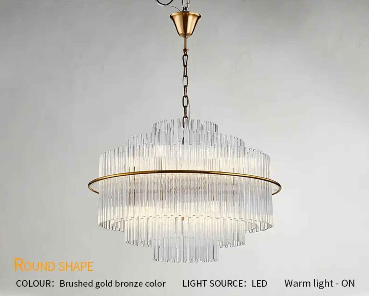Mallery Barti Crystal Chandelier-Round/Rectangle