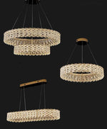 Priscila Arness Gold Ring Chandelier-Round/Rectangle