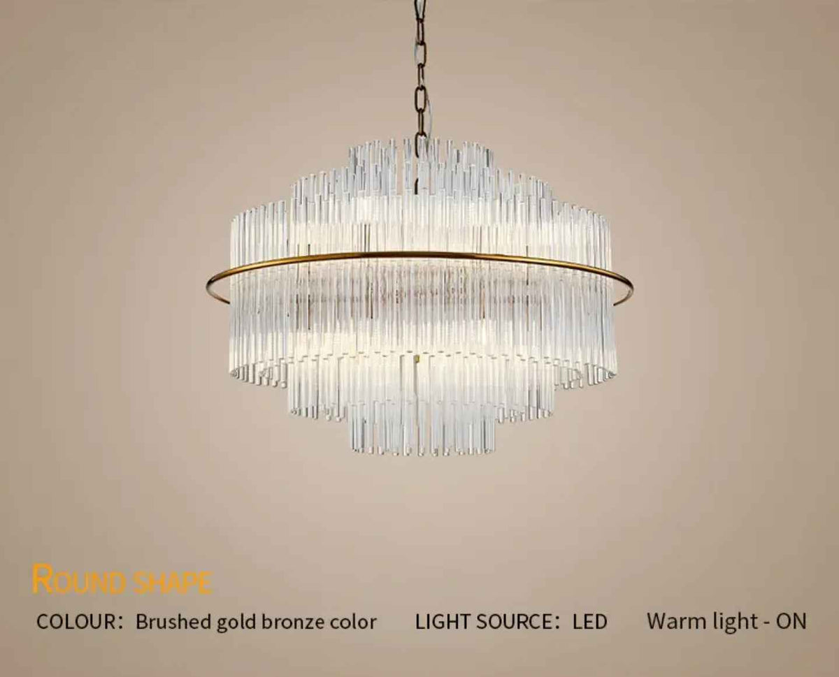 Mallery Barti Crystal Chandelier-Round/Rectangle