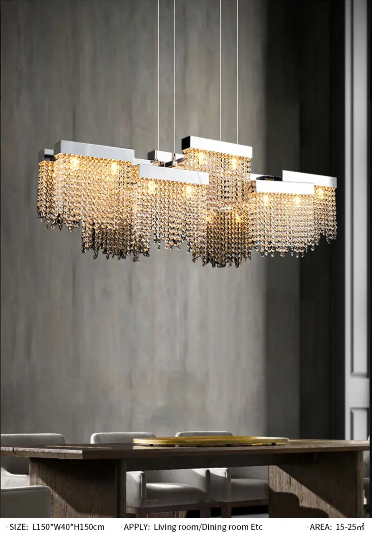 Almerino Jamoy Chrome/Gold Chandelier