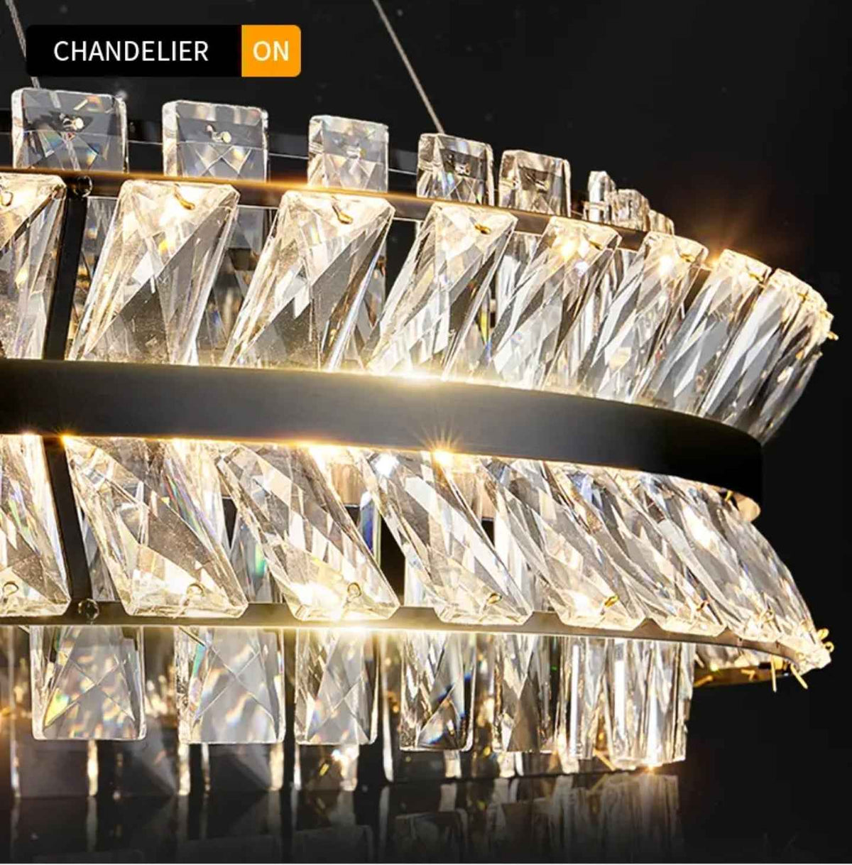 Muscato Antebi Gold/Black Chandelier- Round/Rectangular