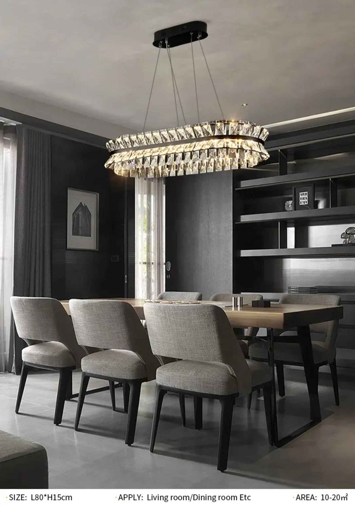 Muscato Antebi Gold/Black Chandelier- Round/Rectangular