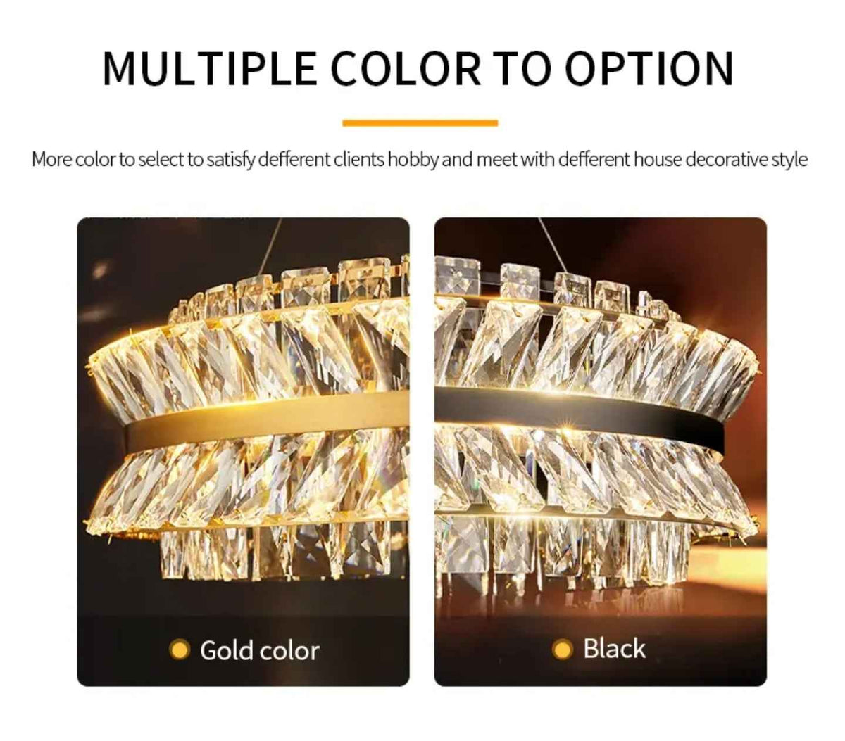 Muscato Antebi Gold/Black Chandelier- Round/Rectangular