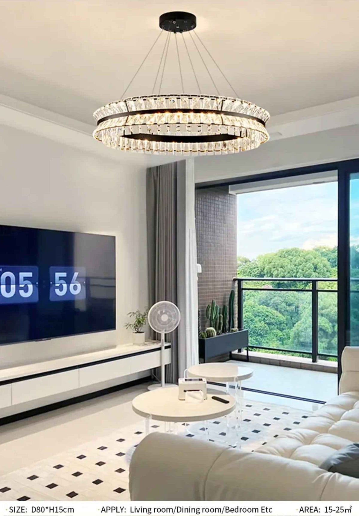 Muscato Antebi Gold/Black Chandelier- Round/Rectangular