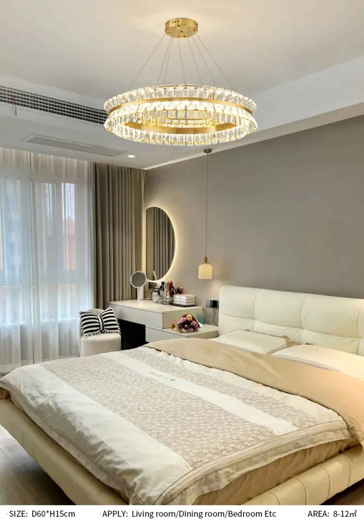 Muscato Antebi Gold/Black Chandelier- Round/Rectangular