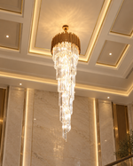 Metal Large Spiral Glass Chandelier
