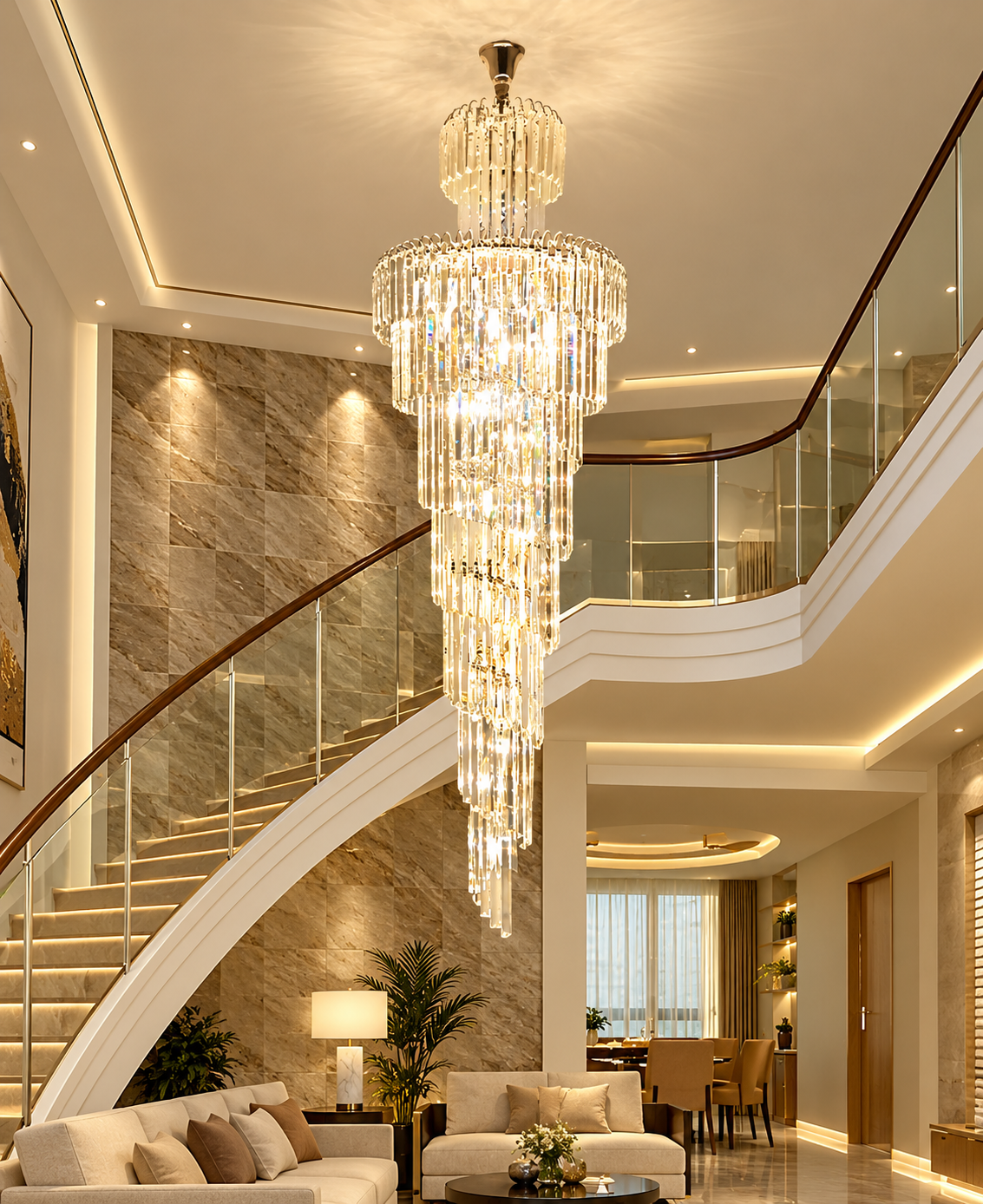 Spiral Crystal Chandelier Light