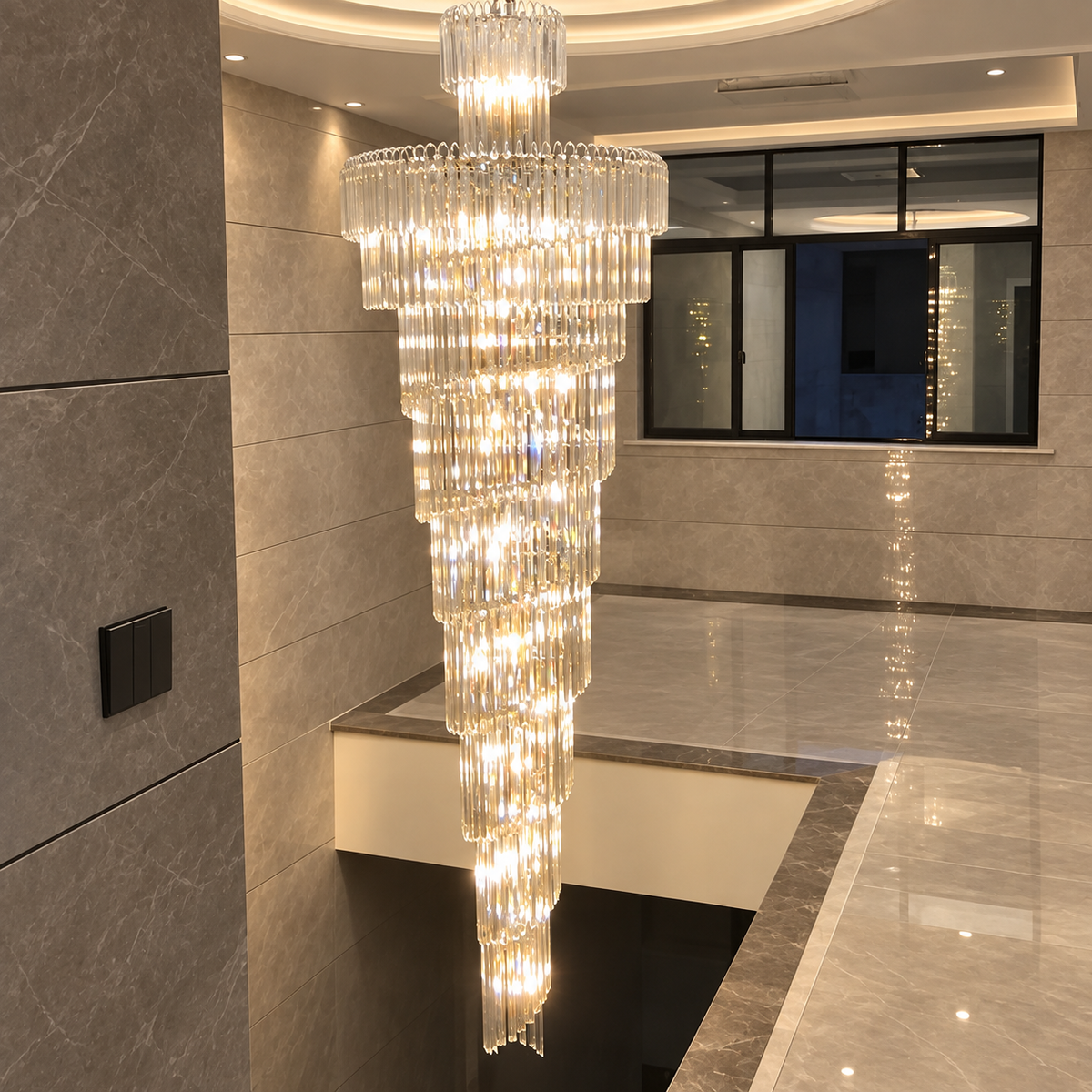Spiral Crystal Chandelier Light
