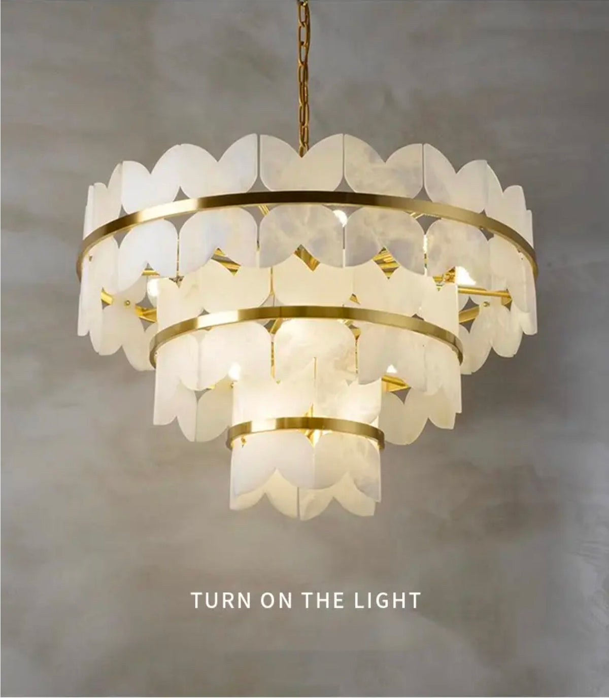 Boto Arelene Marble Brass Chandelier