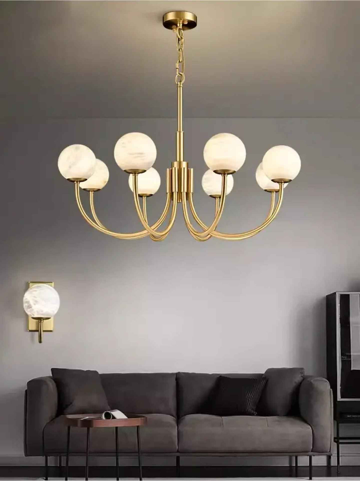 Buchholtz Coblitz Copper Marble Chandelier