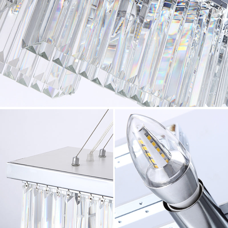 Chrome Rectangle Crystal Chandelier