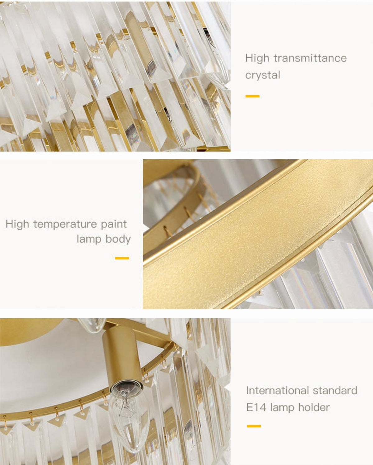 Round Brass Ceiling Light - Gold/Chrome/Black - Reflect Lighting