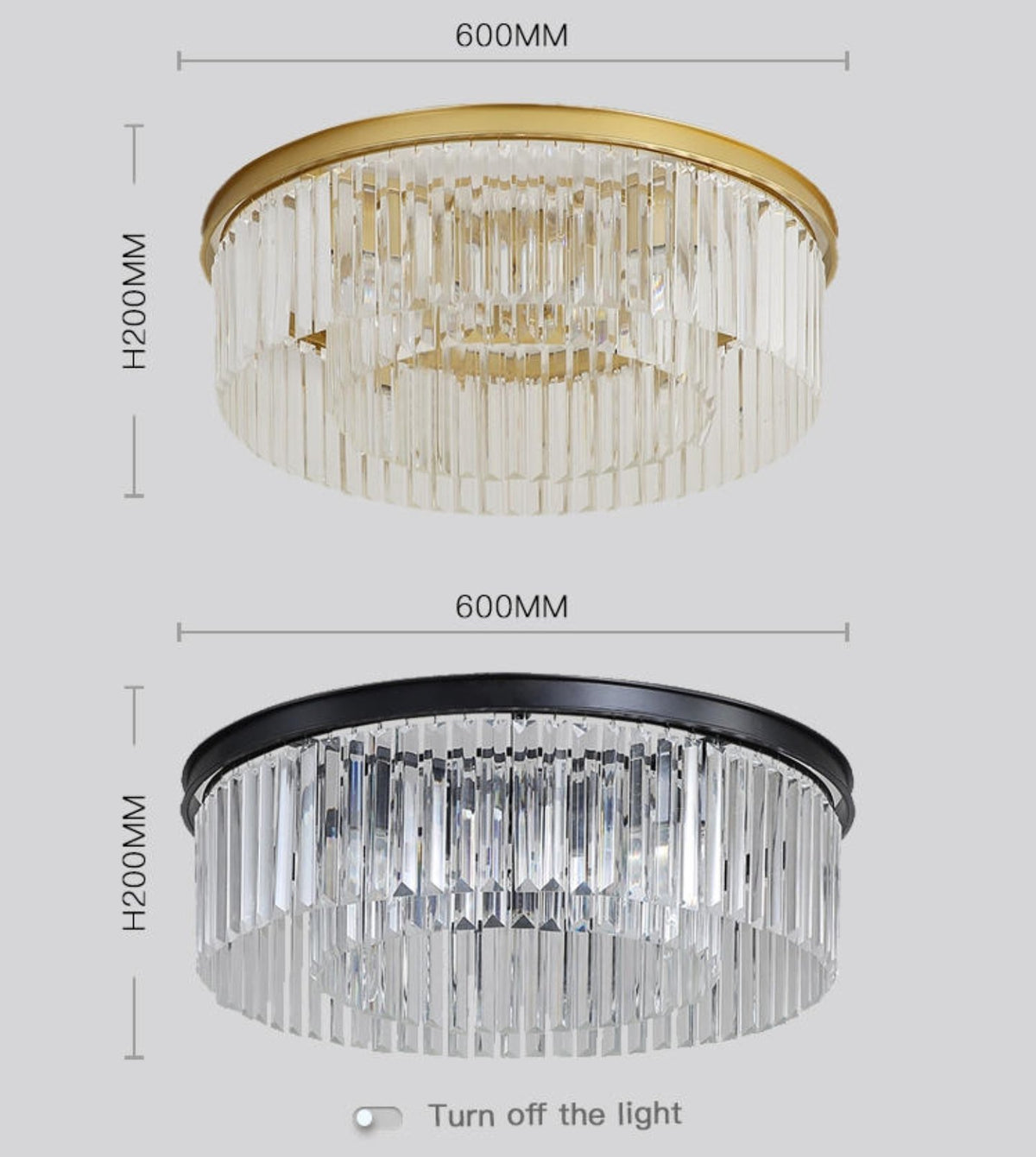 Round Brass Ceiling Light - Gold/Chrome/Black - Reflect Lighting