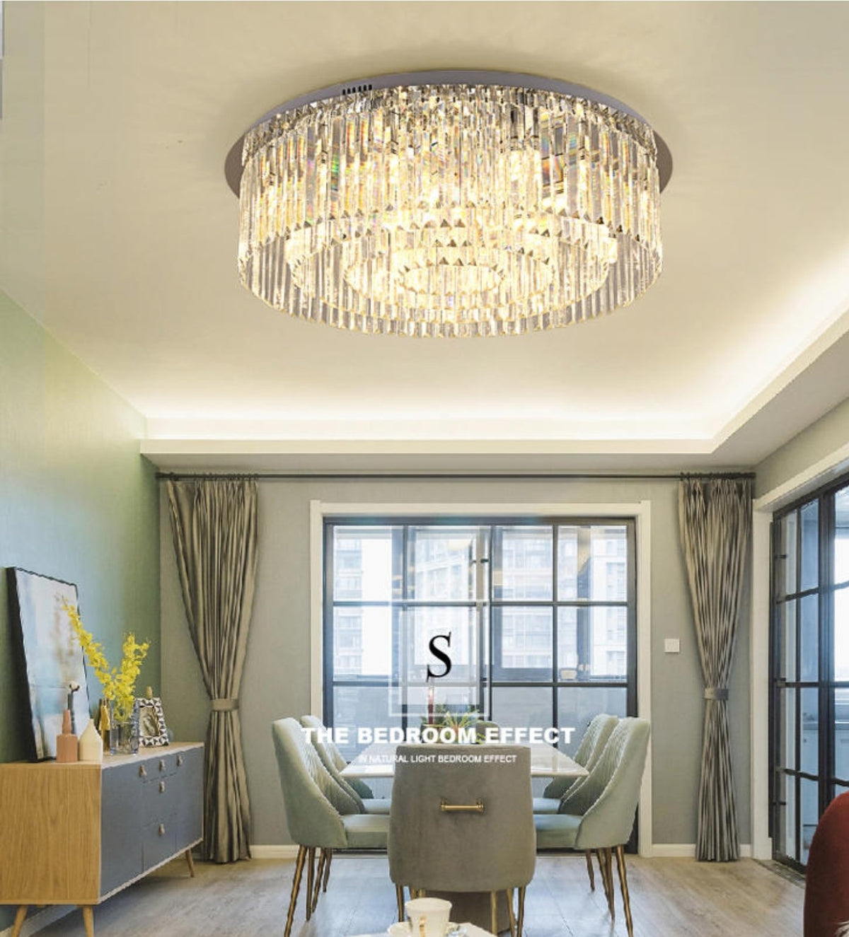 Round Brass Ceiling Light - Gold/Chrome/Black - Reflect Lighting