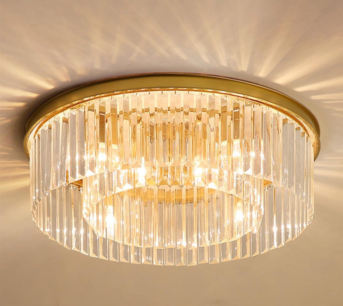 Round Brass Ceiling Light - Gold/Chrome/Black - Reflect Lighting