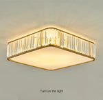 Brent Square Crystal Ceiling Light-Gold - Reflect Lighting
