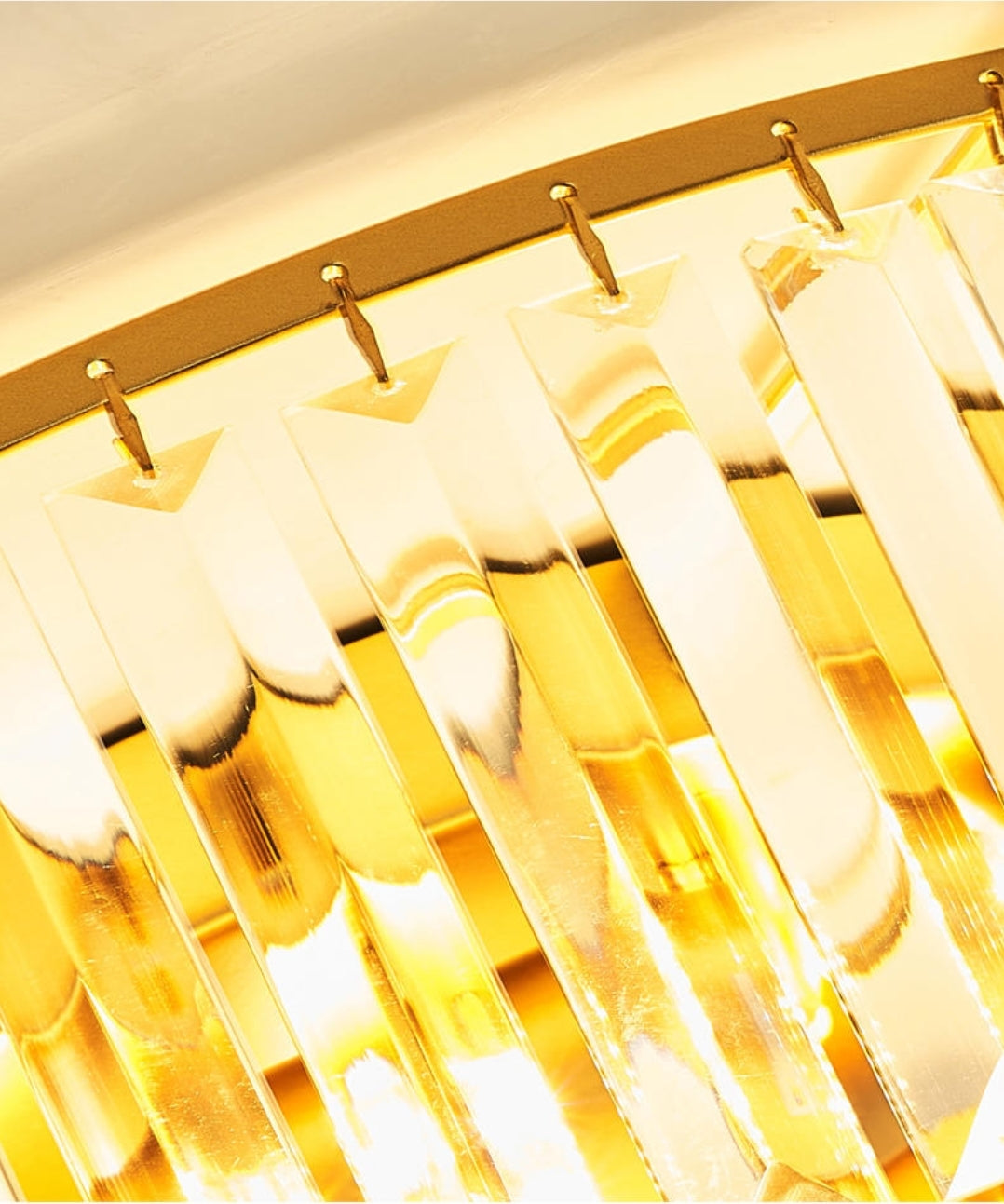 Brent Square Crystal Ceiling Light-Gold - Reflect Lighting