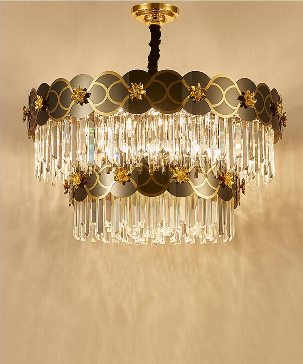 Orchard Chandelier Golden Lisianthus - Round/Rectangle - Reflect Lighting