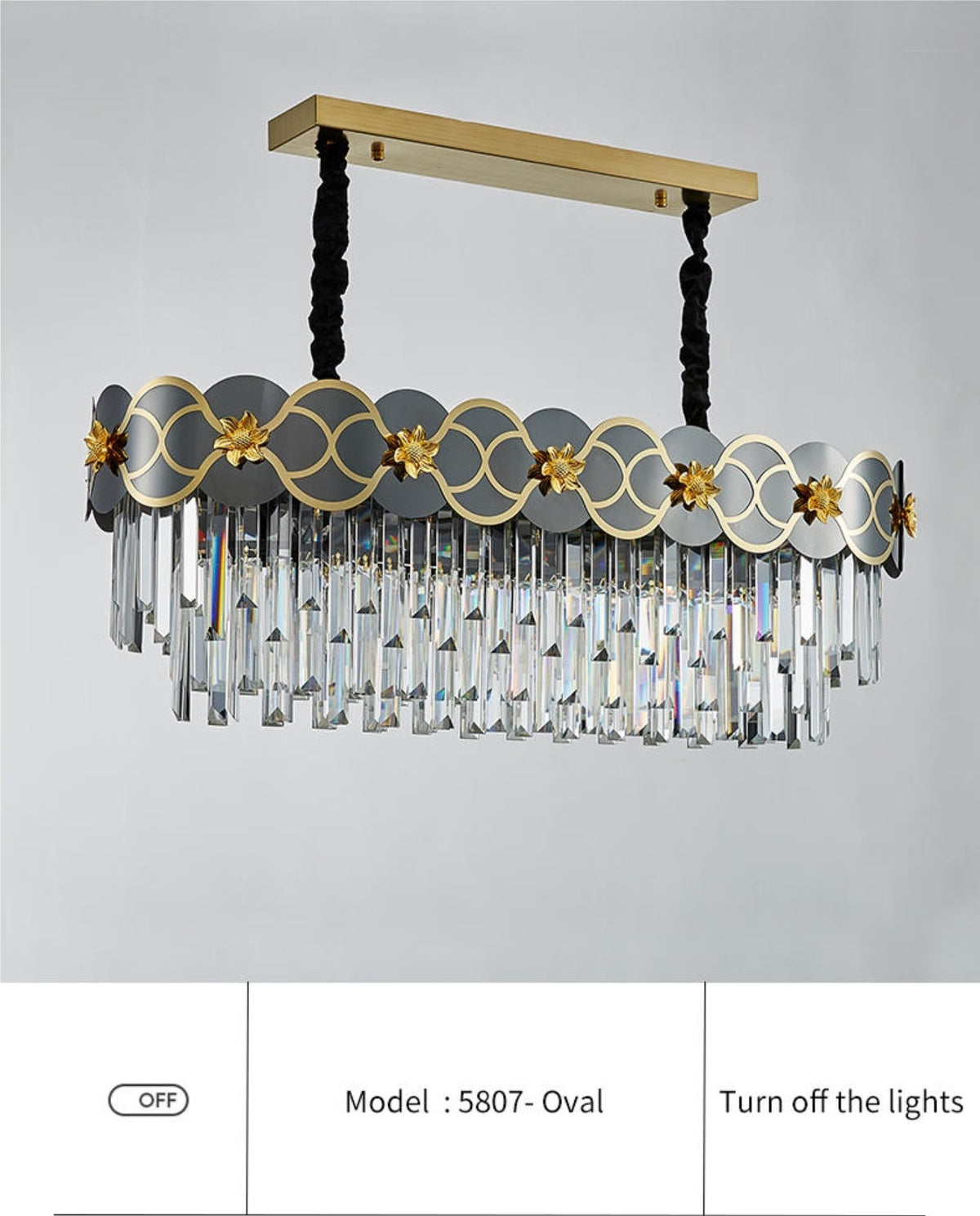 Orchard Chandelier Golden Lisianthus - Round/Rectangle - Reflect Lighting