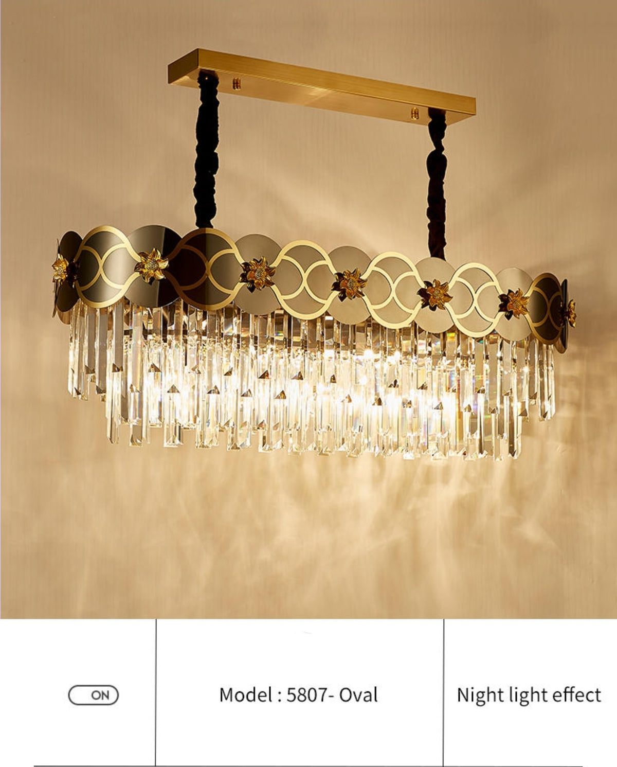 Orchard Chandelier Golden Lisianthus - Round/Rectangle - Reflect Lighting