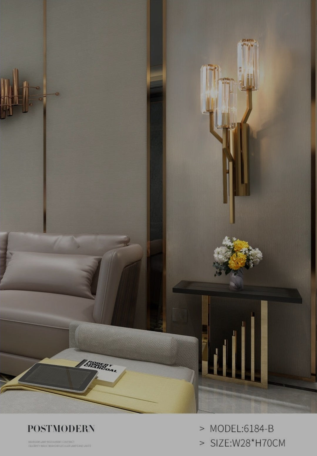 Bambini Gold Crystal Wall Light - 2 Shapes - Reflect Lighting