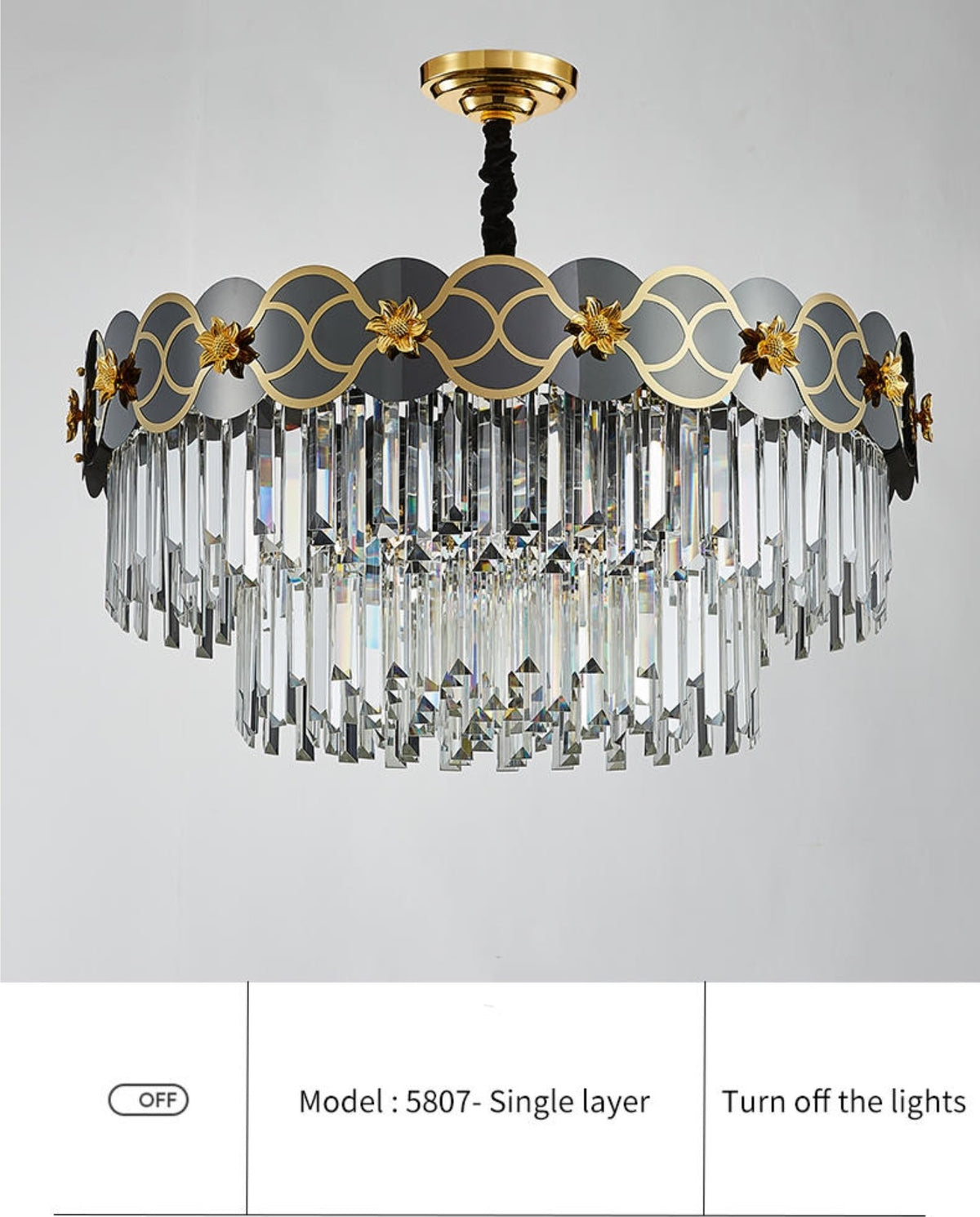 Orchard Chandelier Golden Lisianthus - Round/Rectangle - Reflect Lighting