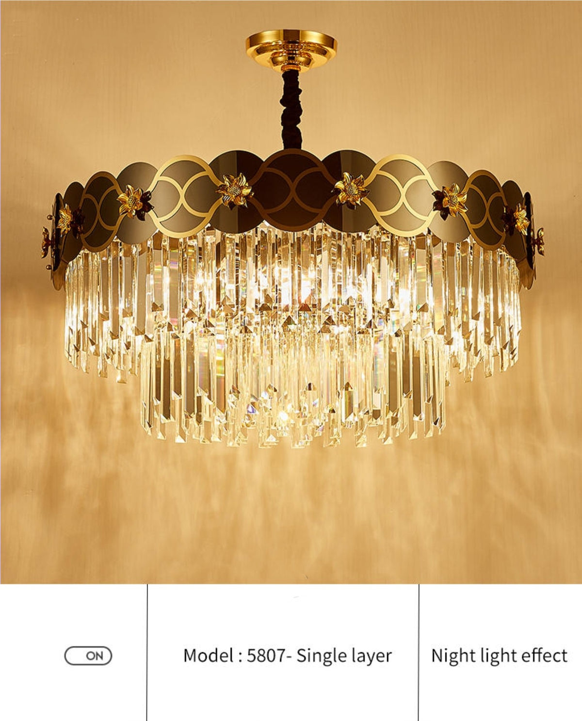 Orchard Chandelier Golden Lisianthus - Round/Rectangle - Reflect Lighting