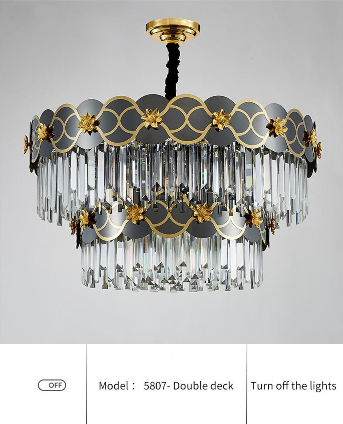Orchard Chandelier Golden Lisianthus - Round/Rectangle - Reflect Lighting