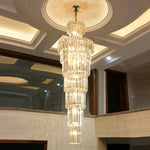 Long Crystal Chandelier Gold - Reflect Lighting