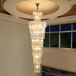 Long Crystal Chandelier Gold - Reflect Lighting