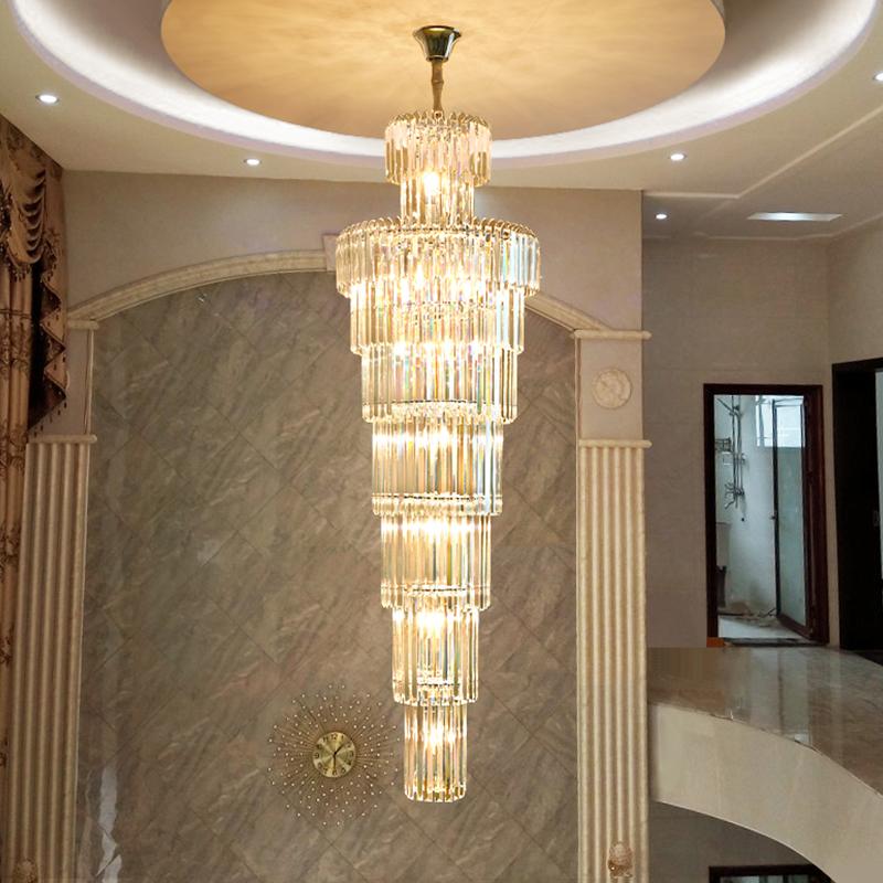 Long Crystal Chandelier Gold - Reflect Lighting
