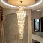 Long Crystal Chandelier Gold - Reflect Lighting