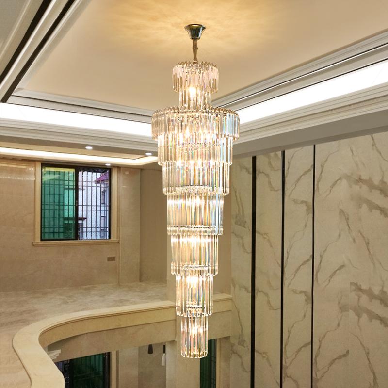 Long Crystal Chandelier Gold - Reflect Lighting
