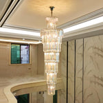 Long Crystal Chandelier Gold - Reflect Lighting