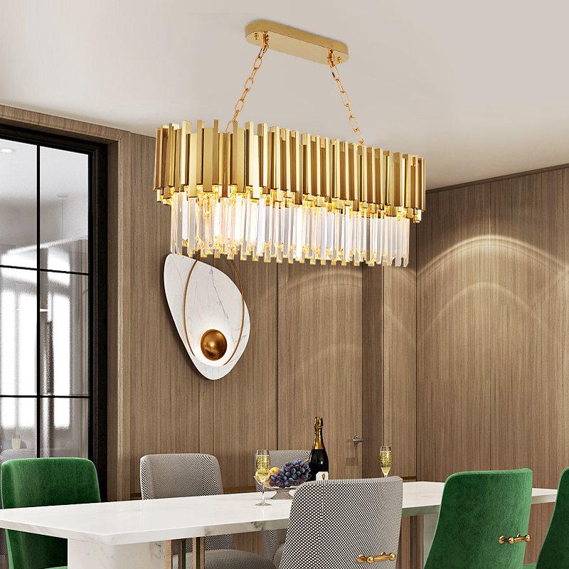 Crystal Steel Gold Chandelier - Reflect Lighting
