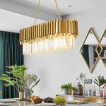 Crystal Steel Gold Chandelier - Reflect Lighting