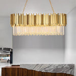 Crystal Steel Gold Chandelier - Reflect Lighting