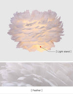 Ivory Feather Round Wall Lamp