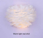 Ivory Feather Round Wall Lamp