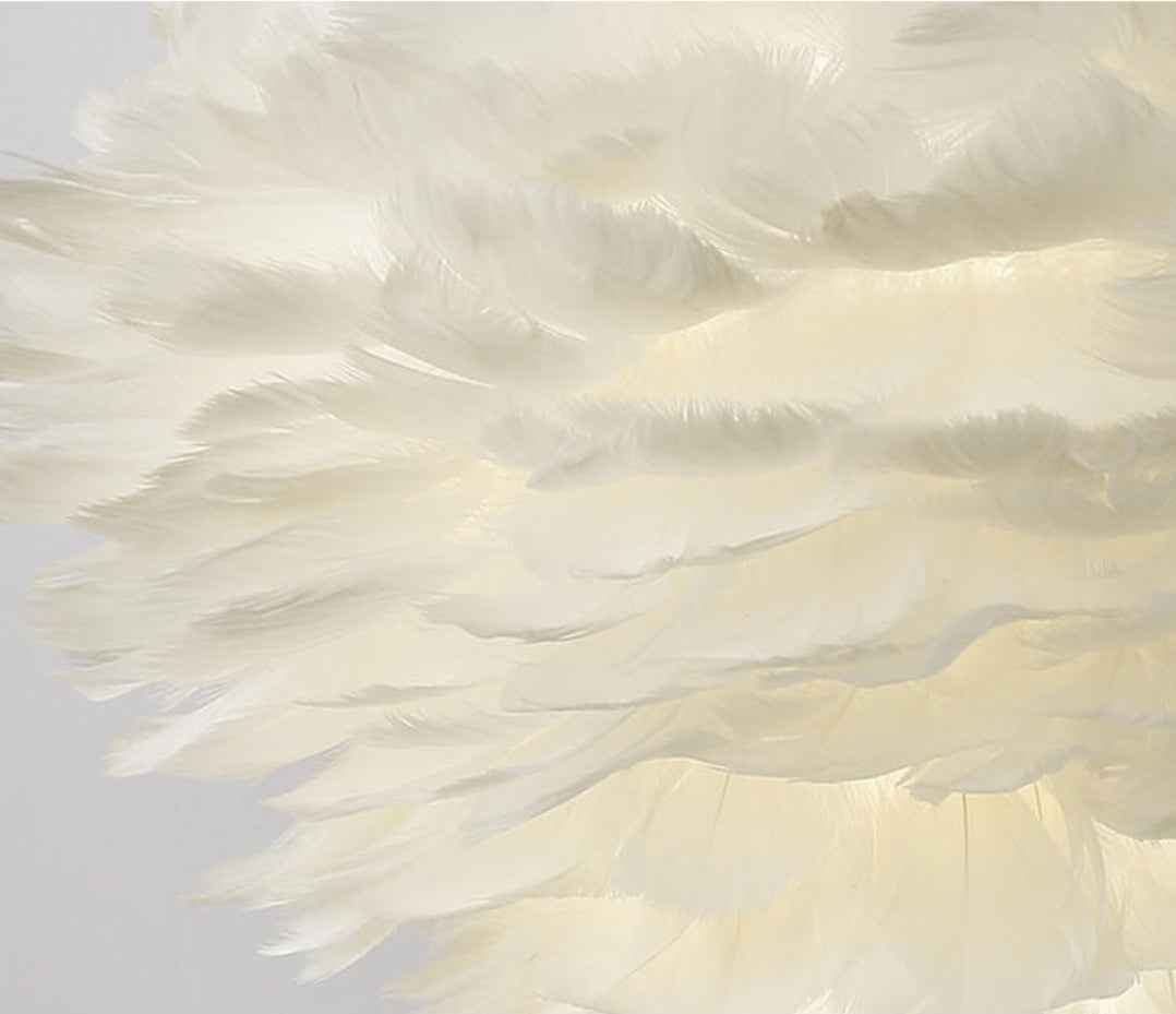 Ivory Feather Round Wall Lamp