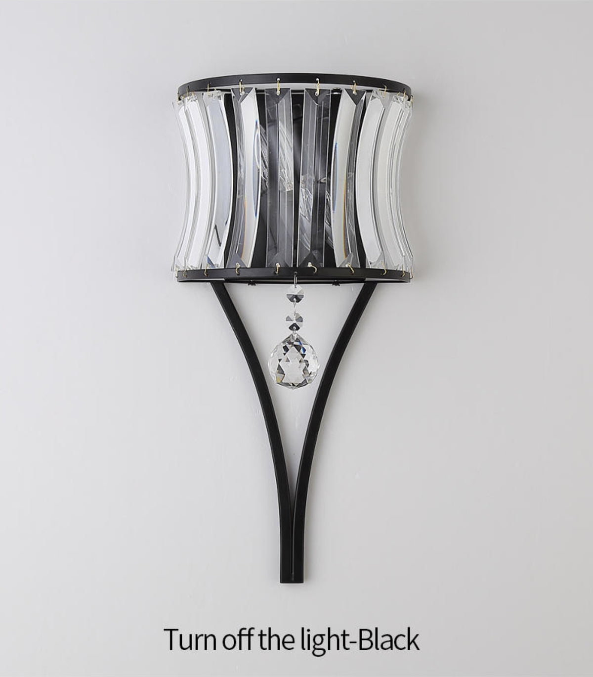 Crystal Suncatcher Feng Shui Wall Lamp Diamond- Black/Gold - Reflect Lighting