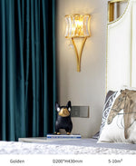 Crystal Suncatcher Feng Shui Wall Lamp Diamond- Black/Gold - Reflect Lighting
