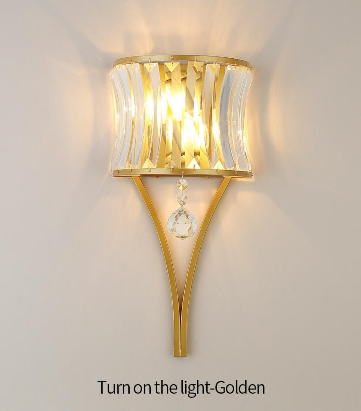 Crystal Suncatcher Feng Shui Wall Lamp Diamond- Black/Gold - Reflect Lighting